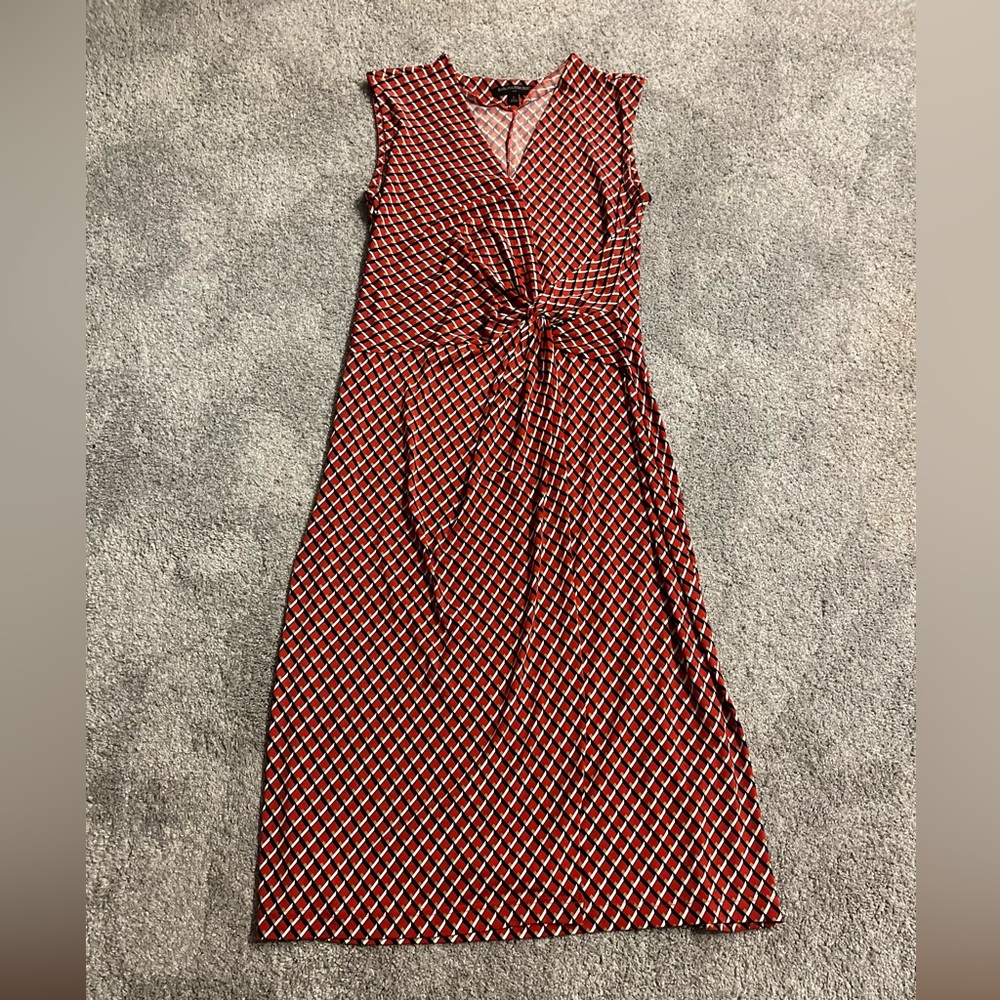 Banana Republic Elegant Red Checkered Dress